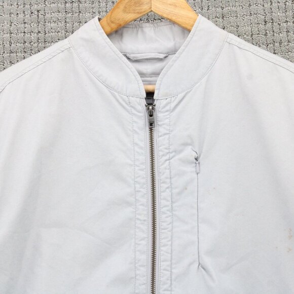 Zanerobe Bomber Jacket Mens Medium Light Gray Full Zip Lightweight Pocket Fronts - Picture 4 of 8